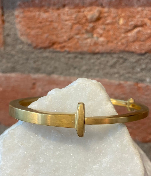 Pat Flynn 22k Solid Gold Brushed Nail Bracelet