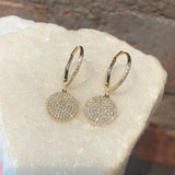 Andi Alyse Pave Diamond and Yellow Gold Circle Drop Earrings