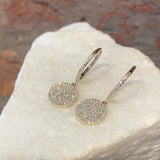 Andi Alyse Pave Diamond and Yellow Gold Circle Drop Earrings