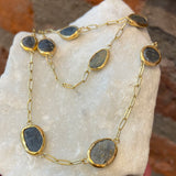 Jessica Weiss 5 Slate and 22k Gold Necklace
