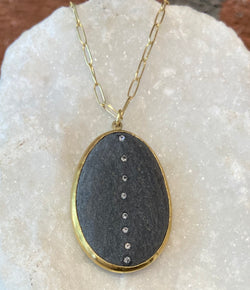 Jessica Weiss Slate and Diamond Line Necklace