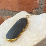 Jessica Weiss Large Slate and Single Diamond Necklace