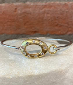 Jessica Weiss 14kt Gold Donut with Diamond Detail Bracelet