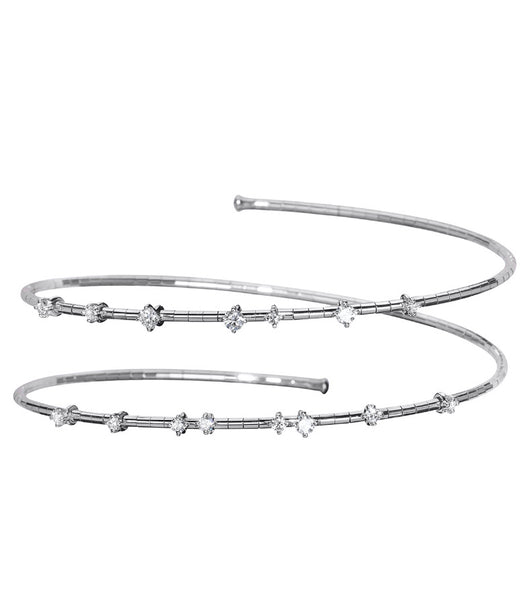 Mattia Cielo 2 Row Diamond and White Gold Wrap Bracelet