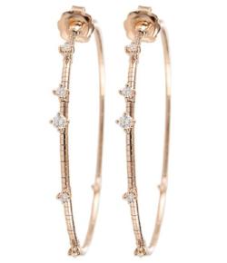 Mattia Cielo Medium Rugiada Rose Gold & Diamond Hoop Earrings
