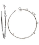 Mattia Cielo Medium Rugiada White Gold & Diamond Hoop Earrings