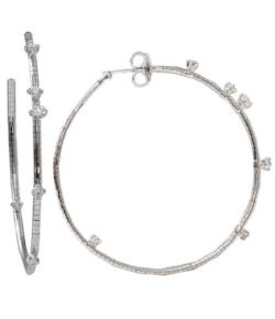 Mattia Cielo Medium Rugiada White Gold & Diamond Hoop Earrings