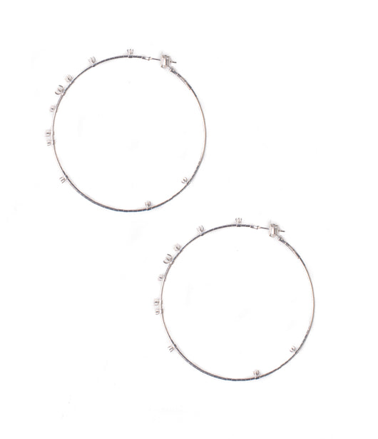 Mattia Cielo Large Rugiada White Gold & Diamond Hoop Earrings