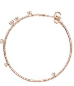 Mattia Cielo Large Rugiada Rose Gold & Diamond Hoop Earrings