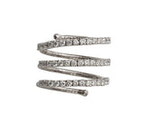 Mattia Cielo Rugiada Three Circle White Gold and Diamond Tennis Ring