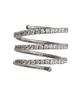 Mattia Cielo Rugiada Three Circle White Gold and Diamond Tennis Ring