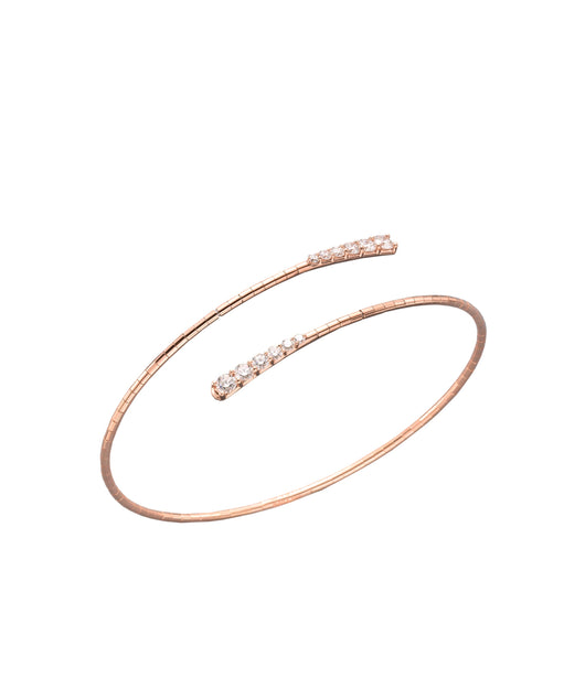 Mattia Cielo Rugiada Rose Gold and Diamond 2 Row Tennis Bracelet