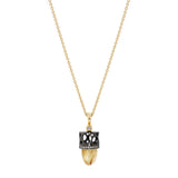Dana Bronfman Rutilated Quartz and Diamond Bullet Talisman Pendant Necklace