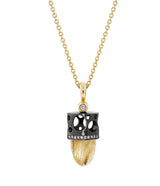 Dana Bronfman Rutilated Quartz and Diamond Bullet Talisman Pendant Necklace
