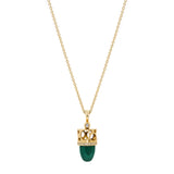 Dana Bronfman Malachite and Diamond Bullet Talisman Pendant Necklace