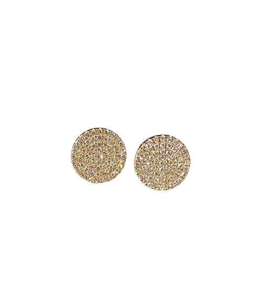 Andi Alyse Diamond and Yellow Gold Disc Stud Earrings