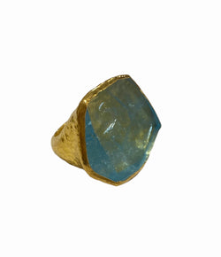Ara 24K Gold Aquamarine Statement Ring