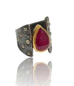 Ara 24k Ruby and Diamond Ring