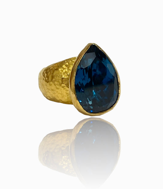 Ara 24k Blue Topaz Ring