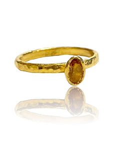 Ara 24k Light Orange Sapphire Stacking Ring