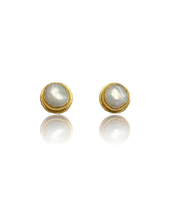 Ara 24k Gold Pearl Post Earrings