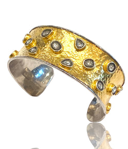 Ara 24k Gold and Diamond Cuff