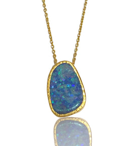 Ara 24k Gold and Opal Drop Necklace