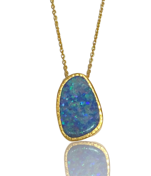 Ara 24k Gold and Opal Drop Necklace
