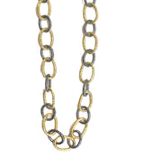 Ara Long 24k Gold and Oxidized Silver Large Link Necklace