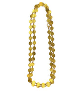 Ara 24k Gold Hammered Disc Long Necklace