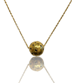 Ara 24k Gold and Diamond Ball Necklace