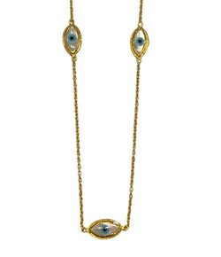 Ara 24k Gold Mother of Pearl Eye Necklace