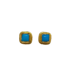 Ara 24k Gold and Turquoise Post Earrings