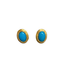 Ara 24k Gold and Turquoise Post Earrings
