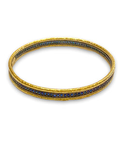 Ara 24k Gold and Blue Sapphire Bangle