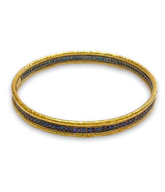 Ara 24k Gold and Blue Sapphire Bangle