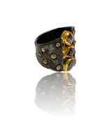 Ara 24kt Gold Triple Raw Diamond Ring
