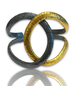 Ara 24kt Gold Mixed Metal Double Circle Cuff