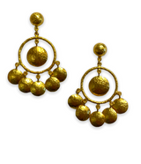 Ara 24kt Gold Disc Chandelier Earrings