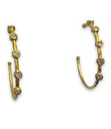 Ara 24kt Gold and Diamond Hoop Earrings