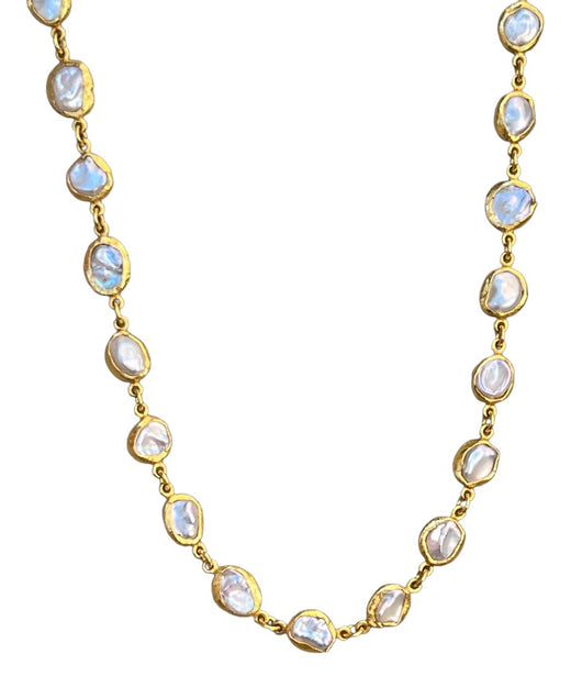 Ara Freshwater Pearl and 24kt Gold Long Necklace
