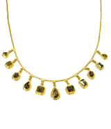 Ara Cognac Diamond and 24kt Gold Charm Necklace