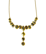 Ara Multi Natural Color Diamond and 24kt Gold Drop Necklace