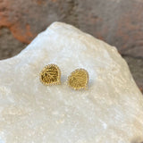 Ross Andrews Small Yellow Gold and Pave Diamond Aspen Leaf Earrings