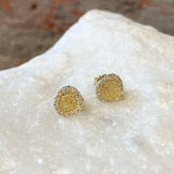 Ross Andrews Small Yellow Gold and Pave Diamond Aspen Leaf Earrings