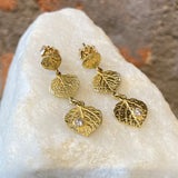 Ross Andrews Graduated Yellow Gold and Diamond Dangle Earrings