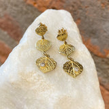 Ross Andrews Graduated Yellow Gold and Diamond Dangle Earrings