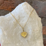 Ross Andrews Medium Yellow Gold Aspen Leaf Pendant With Diamonds