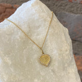Ross Andrews Medium Yellow Gold Aspen Leaf Pendant With Diamonds