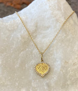 Ross Andrews Medium Yellow Gold Aspen Leaf Pendant With Diamonds